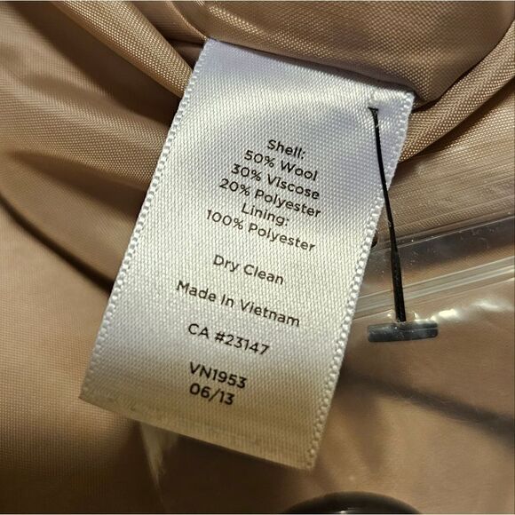 TALBOTS Black & Beige Color-Block Wool Coat - Size 12P - Picture 8 of 8